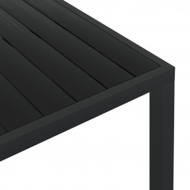 Masă de grădină WPC, aluminiu, 185x90x74 cm, negru - Img 4