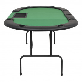 Masă de poker pliabilă în 3, pentru 9 jucători, oval, Verde - Img 4