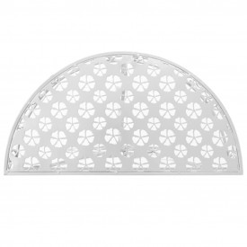 Masă laterală tip vintage argintiu 72x36x74 cm metal semirotund - Img 3