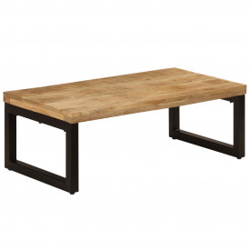Măsuță de cafea 110x50x35 cm lemn masiv de mango și oțel - Img 11