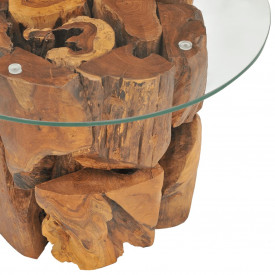 Măsuță de cafea din lemn de tec solid 60 cm - Img 5