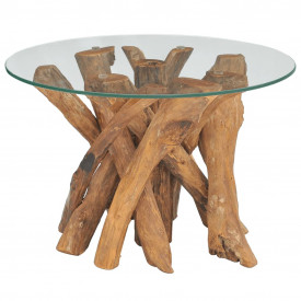 Măsuță de cafea din lemn de tec solid, 60 cm