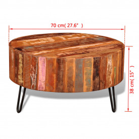 Măsuță de cafea rotundă, lemn masiv de sheesham - Img 8