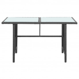 Mobilier de exterior cu 5 piese, negru și alb crem, poliratan - Img 11