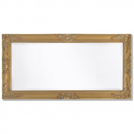 Oglindă de perete în stil baroc, 100 x 50 cm, auriu - Img 5