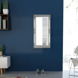 Oglindă verticală în stil baroc, 100 x 50 cm, argintiu - Img 3
