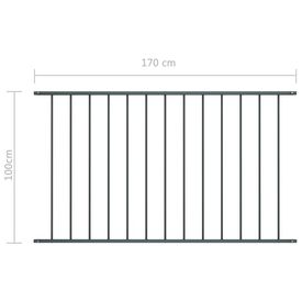 Panou de gard, antracit, 1,7 x 1 m, oțel vopsit electrostatic - Img 3