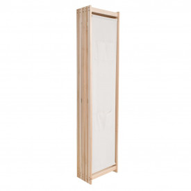Paravan cameră, 5 panouri, crem, 200x170x4 cm, material textil - Img 2