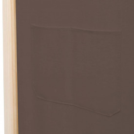 Paravan de cameră cu 3 panouri, maro, 120x170x4 cm, textil - Img 7