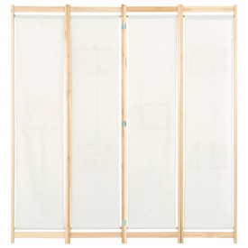 Paravan de cameră cu 4 panouri, crem, 160x170x4 cm, textil - Img 2