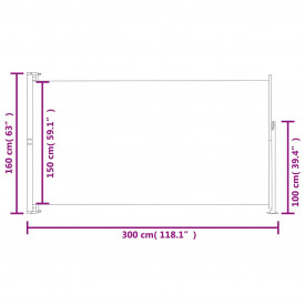 Paravan pentru Curte și Terasă Lateral 160 x 300 cm Negru - Img 7