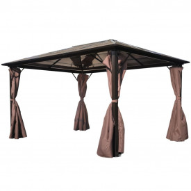 Pavilion cu perdea, maro, aluminiu, 400 x 300 cm - Img 2