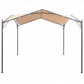 Pavilion foișor cort cu baldachin, 4x4 m, oțel, bej - Img 2