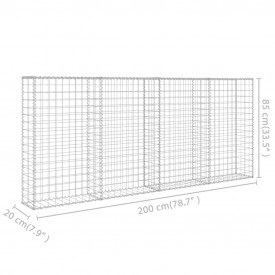 Perete gabion cu capace, oțel galvanizat, 200x20x85 cm - Img 6