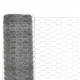 Plasă de sârmă, argintiu, 25x1,2 m, oțel galvanizat, hexagonal - Img 3