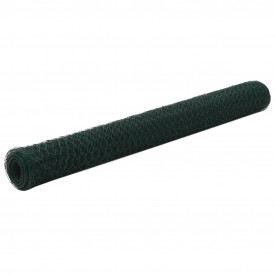 Plasă de sârmă verde 25x1,2 m oțel cu înveliș PVC hexagonal