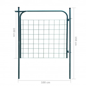 Poartă pentru gard de de gradină 100 x 100 cm antracit - Img 6