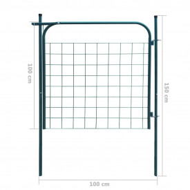Poartă pentru gard de gradină 100 x 100 cm verde - Img 6