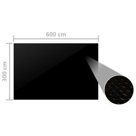 Prelată piscină, negru, 600 x 300 cm, PE - Img 3