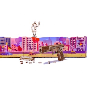 Puzzle 3D mecanic din lemn poligon de tragere - Img 2