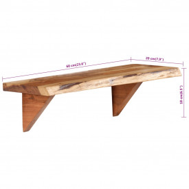 Rafturi de perete, 2 buc., 60x20x16 cm, lemn masiv de acacia - Img 6