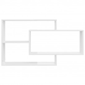 Rafturi de perete, alb foarte lucios, 104 x 24 x 60 cm, PAL - Img 4