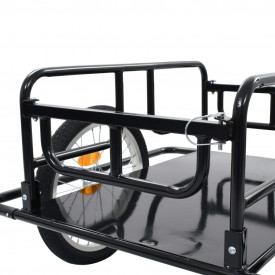 Remorcă de bicicletă, negru, 130 x 73 x 48,5 cm, oțel - Img 6