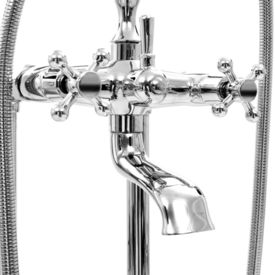Robinet de cadă independent argintiu oțel 99,5 cm inoxidabil - Img 3