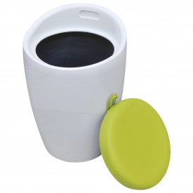 Scaun bar cu șezut detașabil, piele artificială, verde, rotund - Img 4