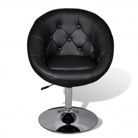 Scaun de bar, piele artificială, negru - Img 3