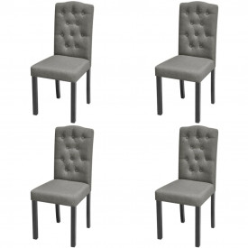 Scaun de bucătărie 4 buc, material textil, gri închis