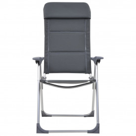 Scaun de camping, 2 buc, gri, 58 x 69 x 111 cm, aluminiu - Img 3