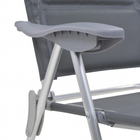 Scaun de camping, 2 buc, gri, 58 x 69 x 111 cm, aluminiu - Img 8