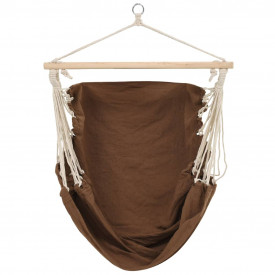 Scaun leagăn/hamac mare din material textil, maro - Img 2
