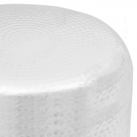 Scaun/Masă laterală din aluminiu bătut la ciocan, argintiu - Img 3