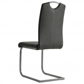 Scaune de bucătărie 4 buc piele artificială 43x55x100 cm, gri - Img 5