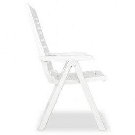 Scaune de grădină rabatabile, 6 buc, 60x61x108 cm, plastic, alb - Img 5