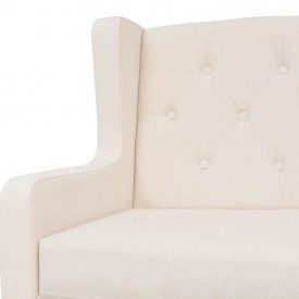 Set canapea, 2 piese, textil, Alb crem - Img 8