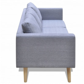 Set canapele cu 2 locuri și 3 locuri, textil, gri deschis - Img 7