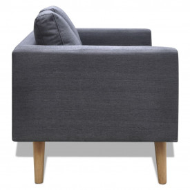 Set canapele cu 2 locuri și 3 locuri, textil, gri închis - Img 4