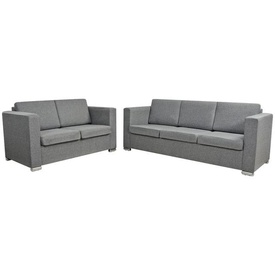 Set canapele material textil, 2 piese, gri deschis - Img 4