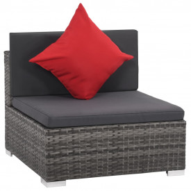 Set de canapele de exterior, 27 piese, poliratan, gri - Img 2