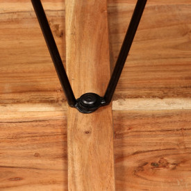 Set mobilier bar, 3 piese, lemn masiv sheesham, piele naturală - Img 9