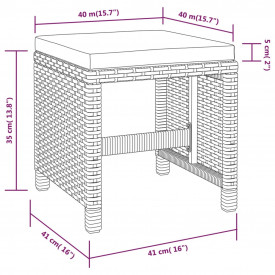 Set mobilier de exterior 11 piese, poliratan și acacia, negru - Img 11