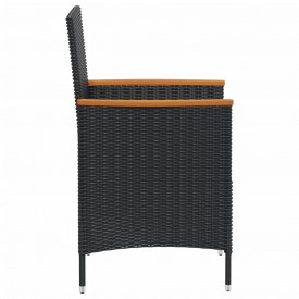 Set mobilier de exterior, 13 piese, poliratan, blat lemn acacia - Img 5
