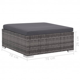 Set mobilier de exterior, 17 piese, poliratan, gri - Img 10