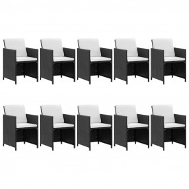 Set mobilier de exterior 31 piese, poliratan, negru - Img 2