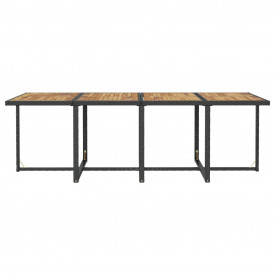 Set mobilier de exterior 33 piese, poliratan și acacia, negru - Img 10