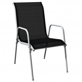 Set mobilier de exterior, 5 piese, negru, oțel - Img 6