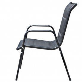 Set mobilier de exterior, 5 piese, oțel, 80 x 71 cm, negru - Img 9